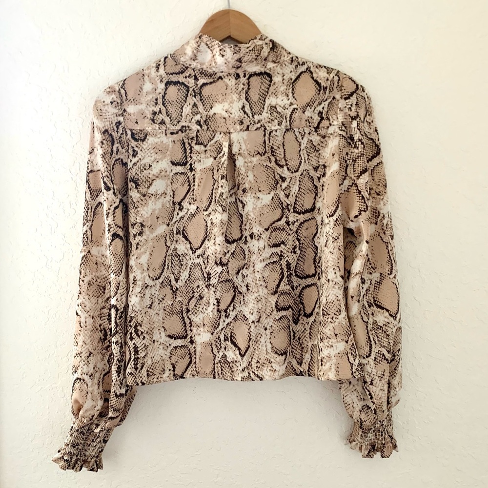 Snakeskin Python Silk Print Blouse - Picture 6 of 8